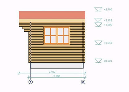 Brighton Log Cabin 3mx3m - 44mm