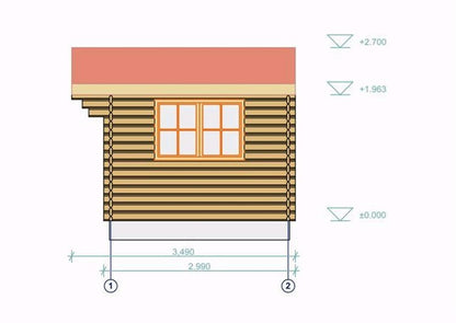 Brighton Log Cabin 4mx3m - 44mm