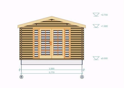 Brighton Log Cabin 4mx3m - 44mm