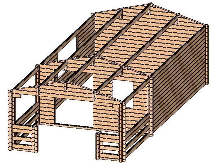 Manchester Log Cabin 4mx5.85m - 68mm