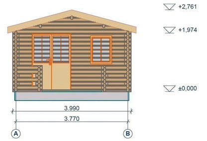 Manchester Log Cabin 4mx5.85m - 68mm