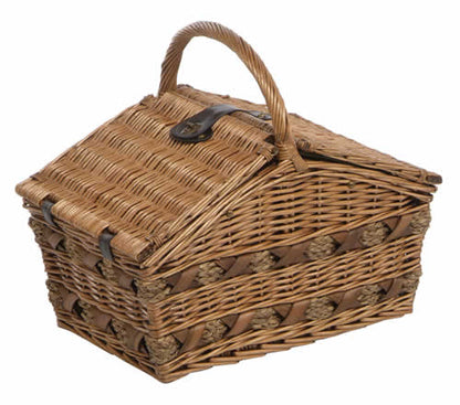 Twin Opening Four Person Willow Picnic Hamper