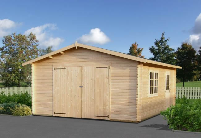 Log Cabin Garage 2  44mm 4.7mx5.7m