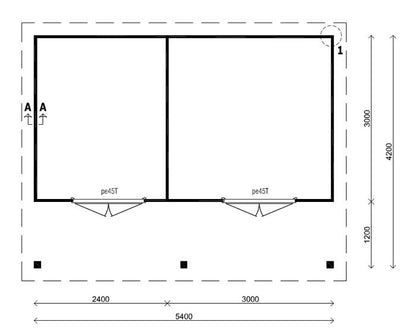 Lugarde Prima Tom Log Cabin 4.2mx5.4m
