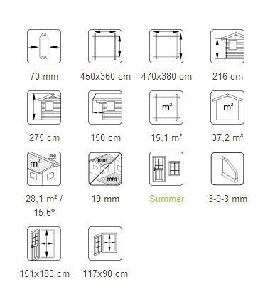 The Helena 70mm Superior Log Cabin 4.7mx3.8m