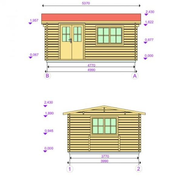 Rumus Log Cabin 5mx4m including Floor