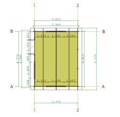 Rumus Log Cabin 5mx4m including Floor