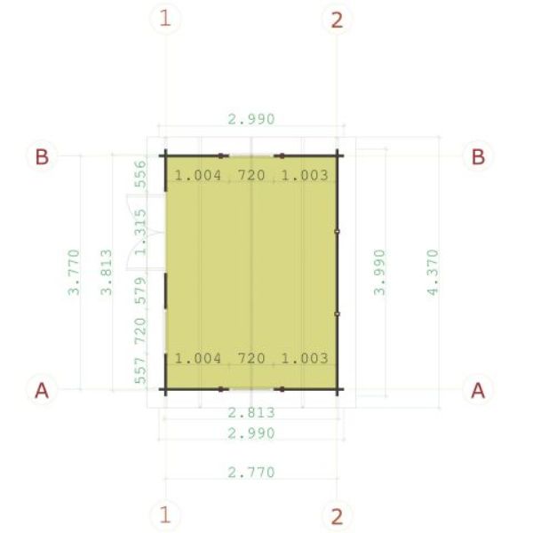 Rumus Log Cabin 4mx3m including Floor