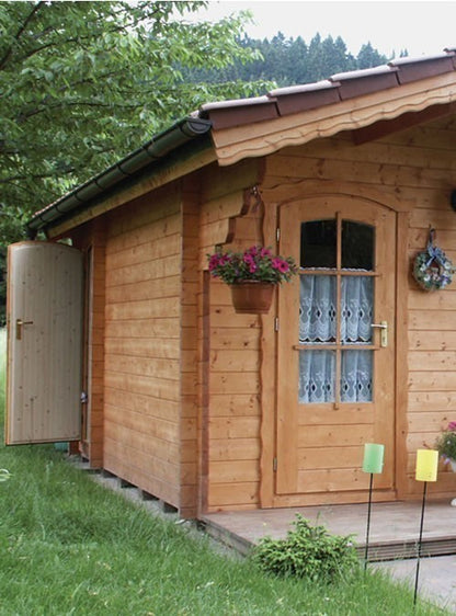 Bristol 58mm Log Cabin with a seperate shed Area 4x5m
