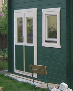 York Flat Roof 58mm Log Cabin with side Extension 6.8mx3m