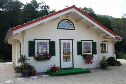 70mm Double glazed Log Cabin with 4 rooms 9mx10m