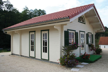 70mm Double glazed Log Cabin with 4 rooms 9mx10m