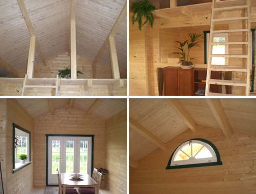 70mm Double glazed Log Cabin with 4 rooms 9mx10m