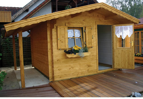Malmo 28mm Log Cabin with Lean To 4.3x3m