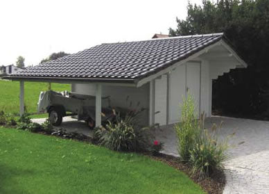 Premium Log Cabin Garage with Large Open Store 6.6mx6.5m