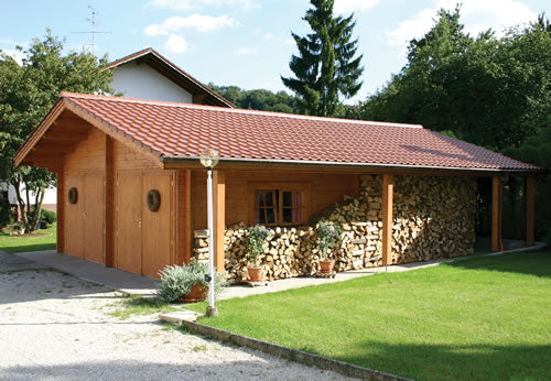 Log Cabin Double Garage 6mx8m
