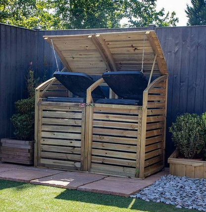 Mercia Pressure Treated Bin Store - Double