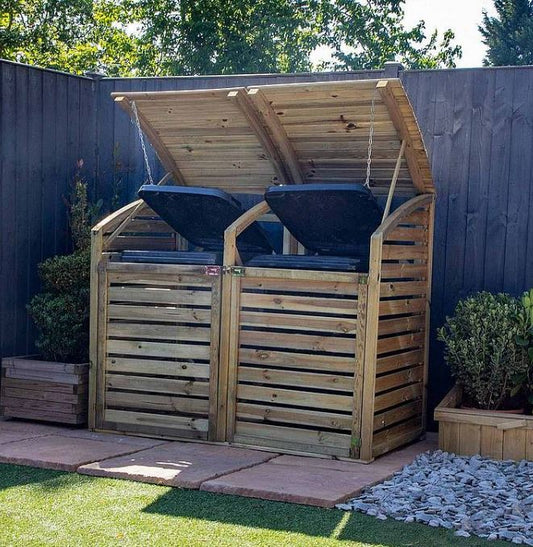 Mercia Pressure Treated Bin Store - Double