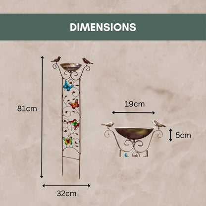 Bronze Effect Bird Bath Garden Trellis – Weatherproof Outdoor Bird Feeder