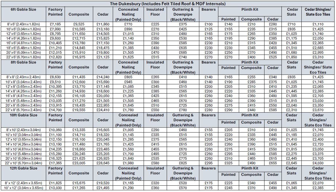 The Dukesbury Elite Garden Room