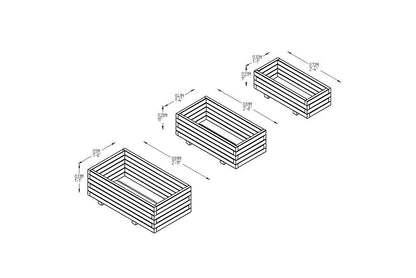 Durham Rectangular Planter – Set Of 3
