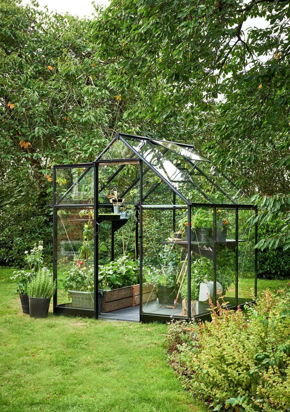 Halls Qube 66 Black Greenhouse