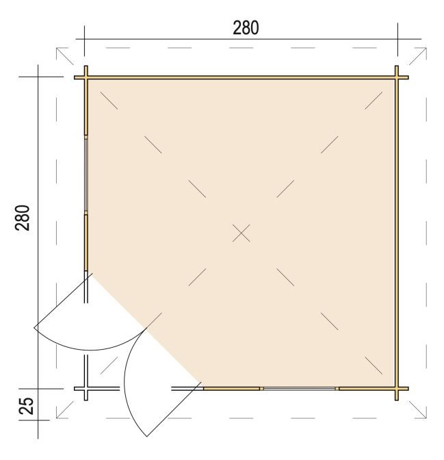 Zuluna Basic Apex Roof Cabin - 28mm 2.8x2.8m