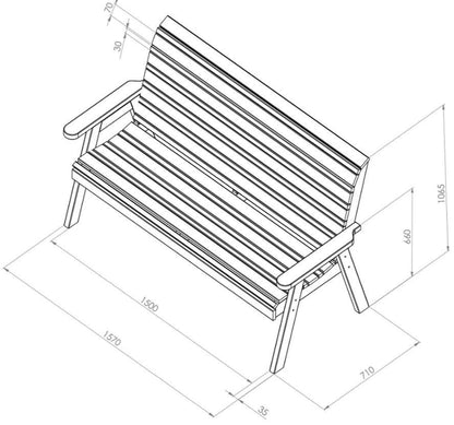 Freya 3 Seater Bench
