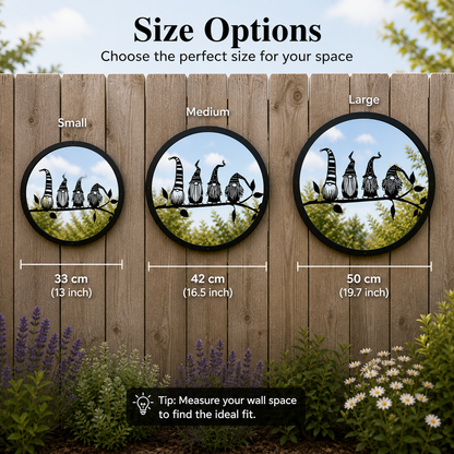 Four Friendly Gonks Garden Mirror