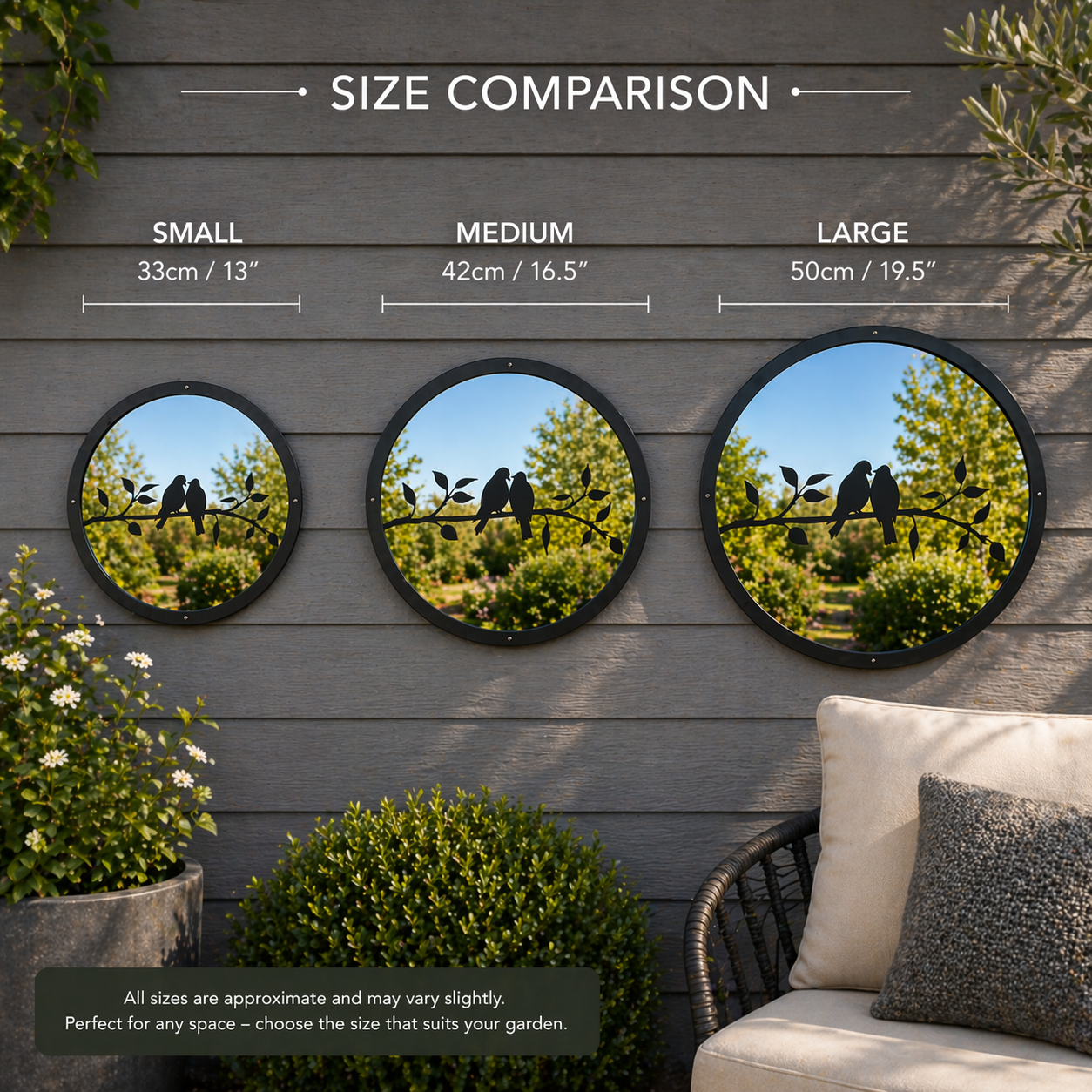 Love Birds Garden Mirror