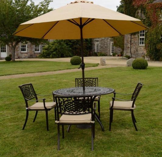 Lyon - 4 Seat Set with 122cm Round Table (Bronze)