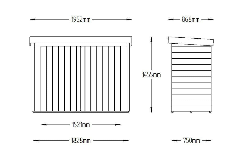 Pent Large Outdoor Store – Pressure Treated