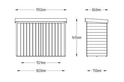 Pent Large Outdoor Store – Pressure Treated