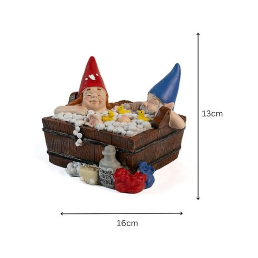 Solar Gnome Bathtub Garden Ornament – Light Up Patio & Flower Bed Decor