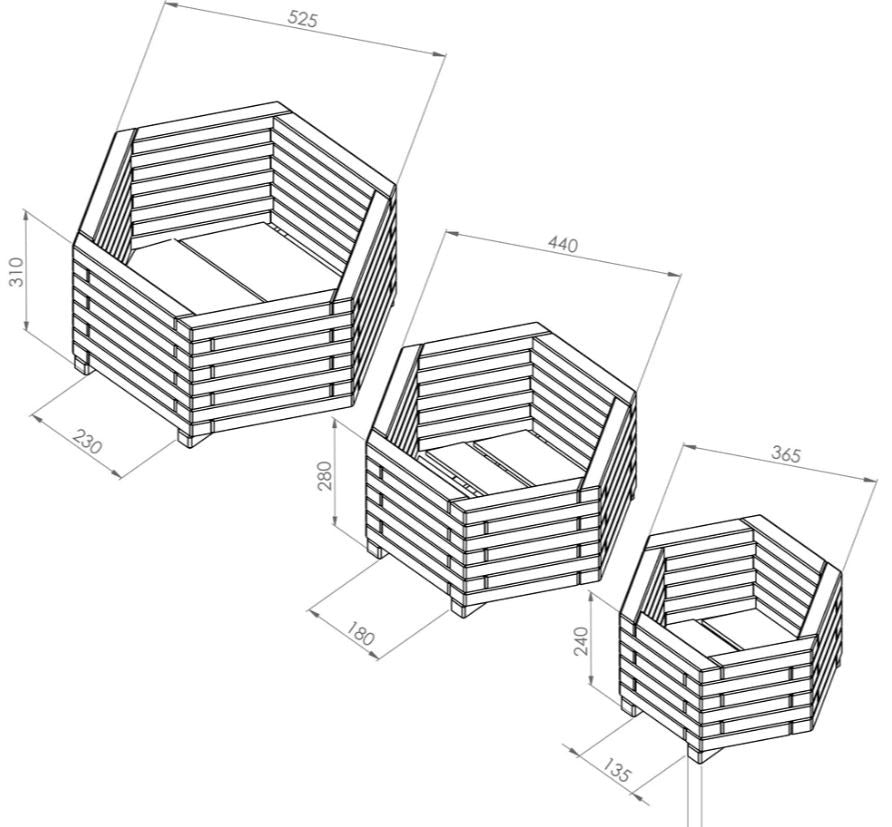 Marford Hexagonal Planter Set