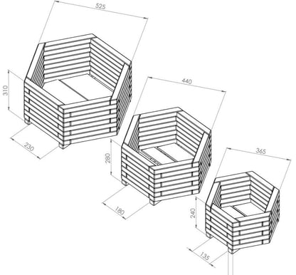 Marford Hexagonal Planter Set