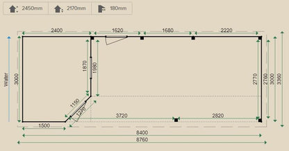 Lugarde Prima Lisa Summerhouse 3m x 8.4m - including Internal Floor