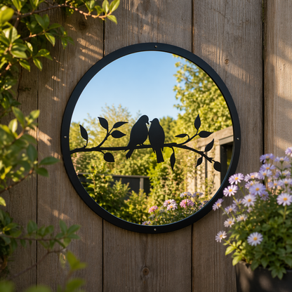 Love Birds Garden Mirror