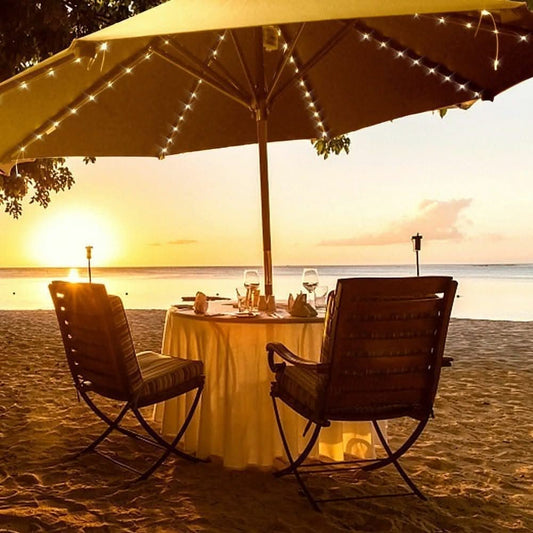 Solar Powed LED Parasol String Lights