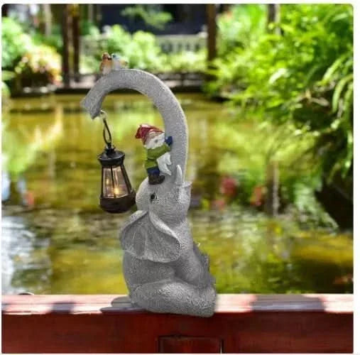 Solar Elephant Garden Ornament