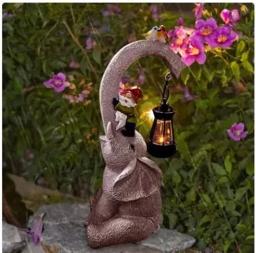 Solar Elephant Garden Ornament