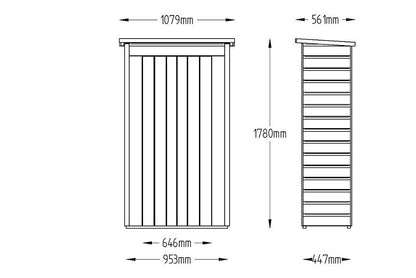 Shiplap Pent Tall Garden Store - Pressure Treated