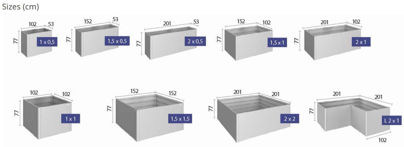 Biohort Raised Vegetable Bed 1.5mx0.5m