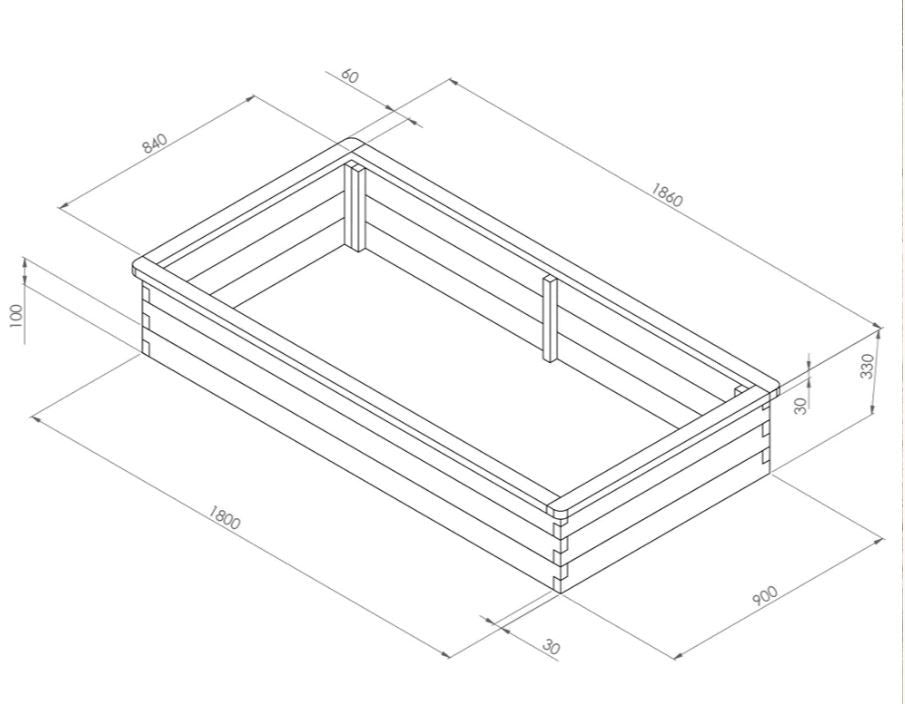 Sleeper Raised Bed - Low