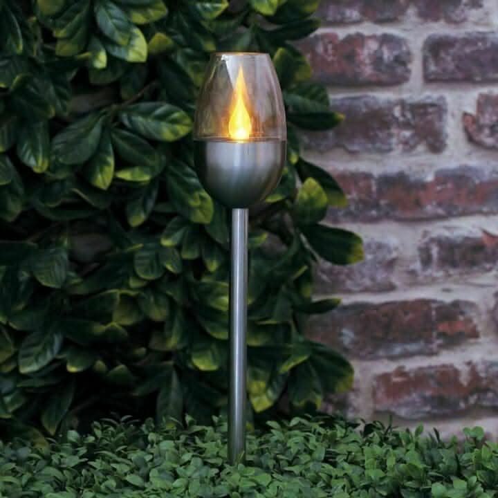2 Pack Solar Flame Effect LED Garden Stake Lights