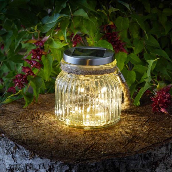 Solar Frosted Glass Fairy Lantern Hanging Warm White Garden Light