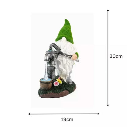 30cm Solar Gnome Garden Ornament with LED Water Pump Light