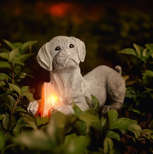 Solar Dog Garden Ornament with LED Light