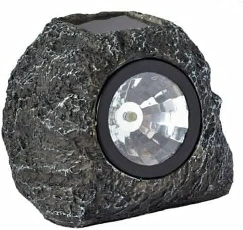 Solar Powered Rock Effect Outdoor Garden Spotlight 19cm