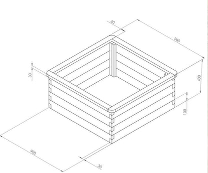 Raised Sleeper Bed - Square